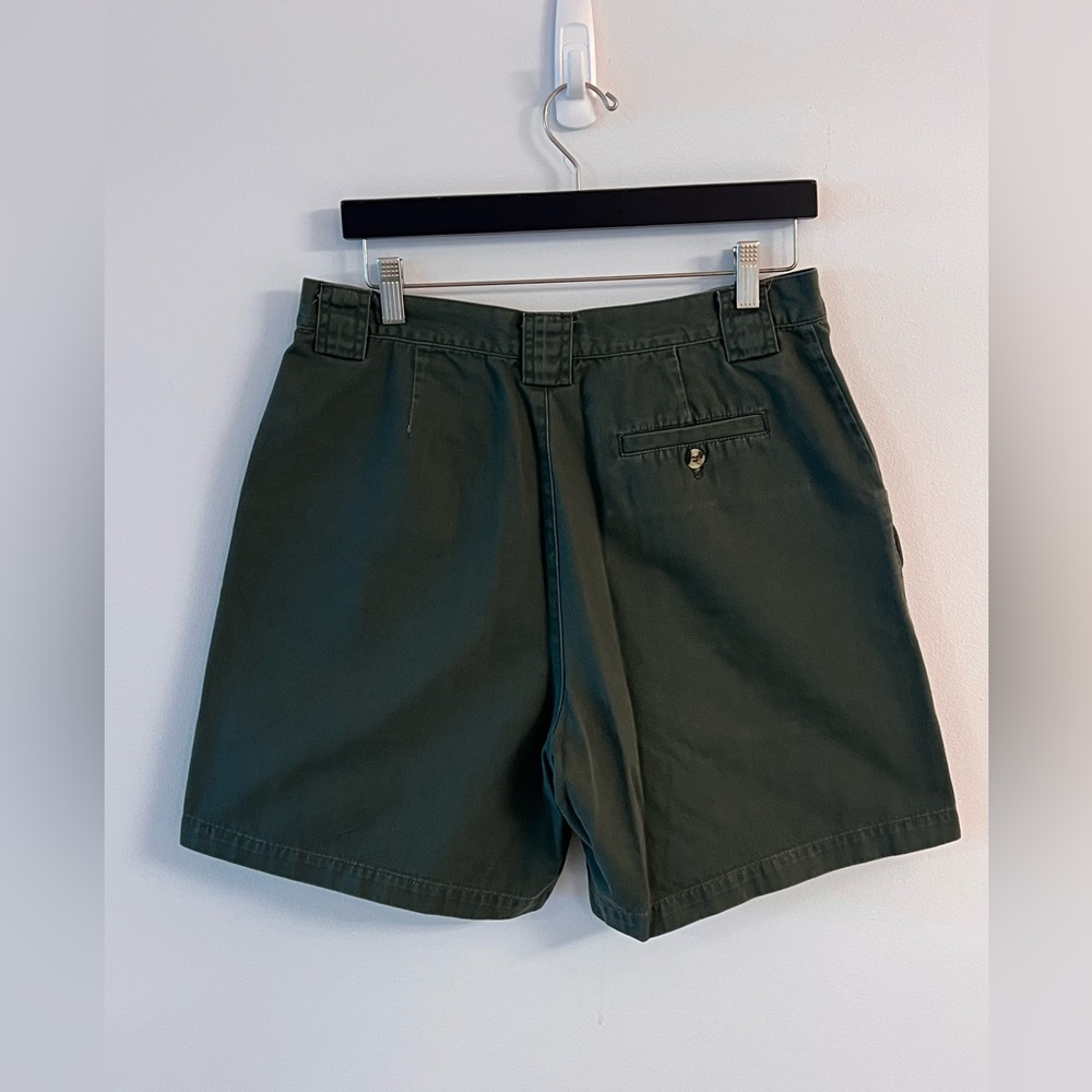 LIKE NEW DRESS BARN 100% COTTON WOMENS CARGO STYLE SHORTS SIZE 12 KHAKI GREEN - Picture 7 of 7